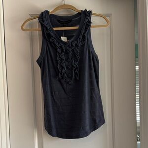 Marc By Marc Jacobs Navy Ruffle Tank Top